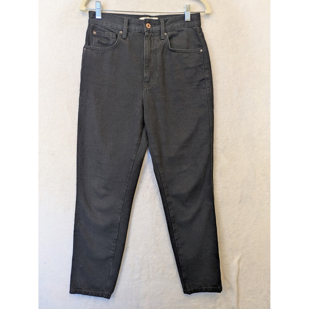 Free People We The‎ Free Black High Rise Mom Jeans Tapered Leg Size 27